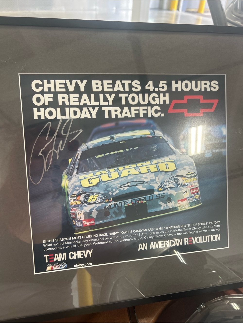 Casey Mears Autographed Chevy Poster - NASCAR